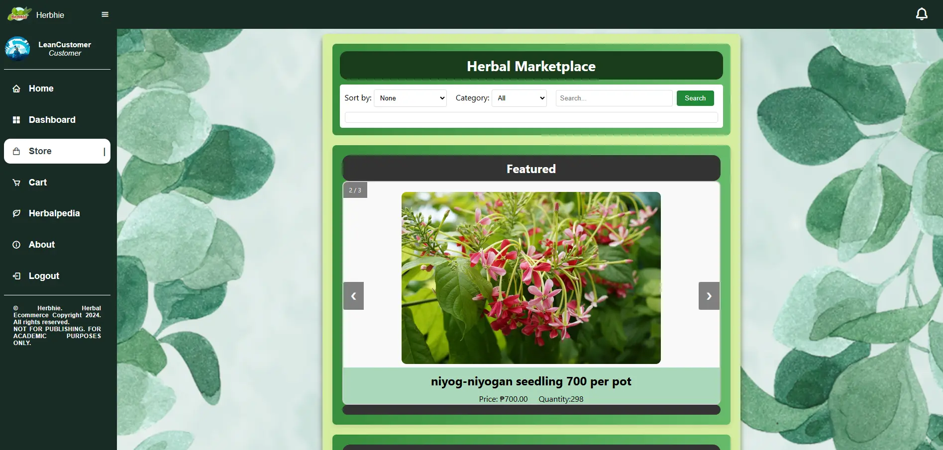 Herbal Marketplace